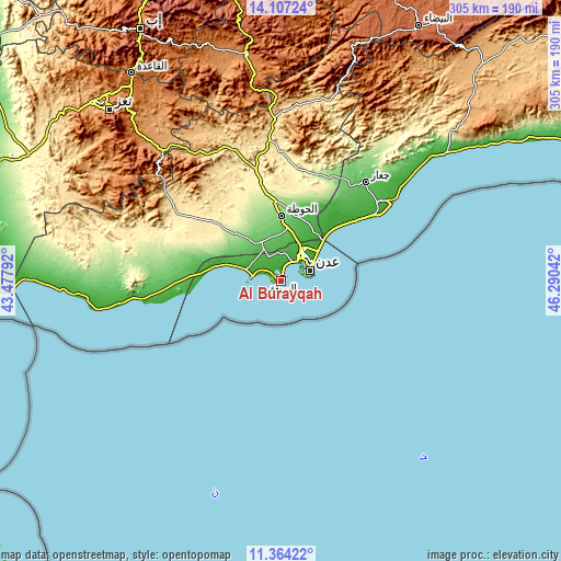 Topographic map of Al Burayqah