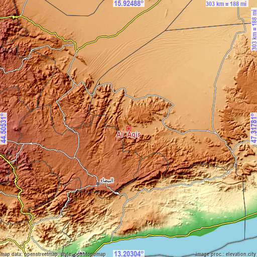Topographic map of Al ‘Āqir