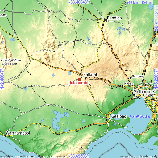 Topographic map of Delacombe