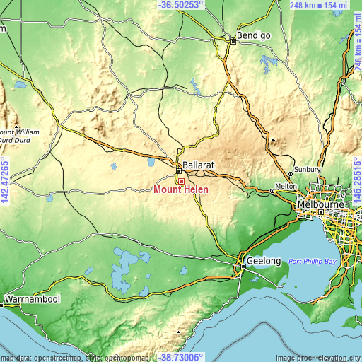 Topographic map of Mount Helen