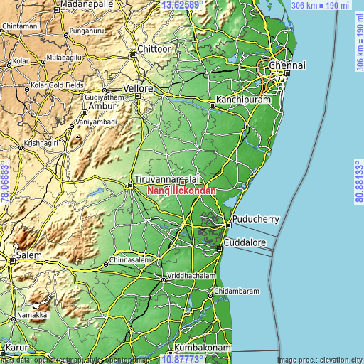 Topographic map of Nangilickondan