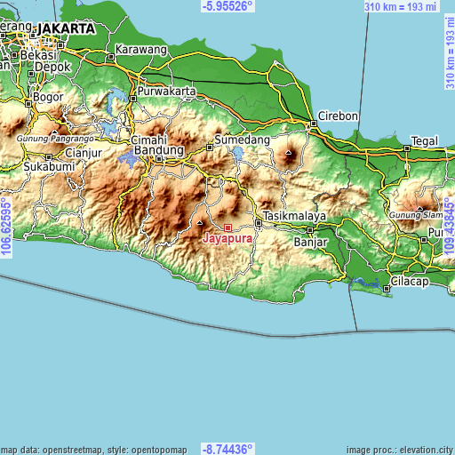 Topographic map of Jayapura