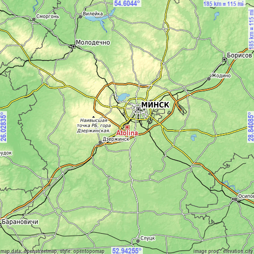 Topographic map of Atolina