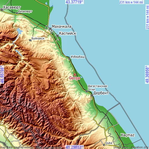 Topographic map of Gerga