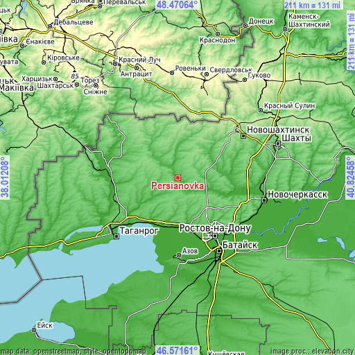 Topographic map of Persianovka