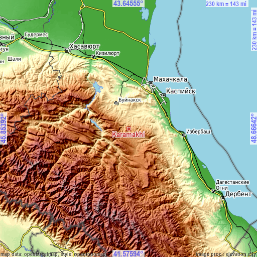 Topographic map of Karamakhi