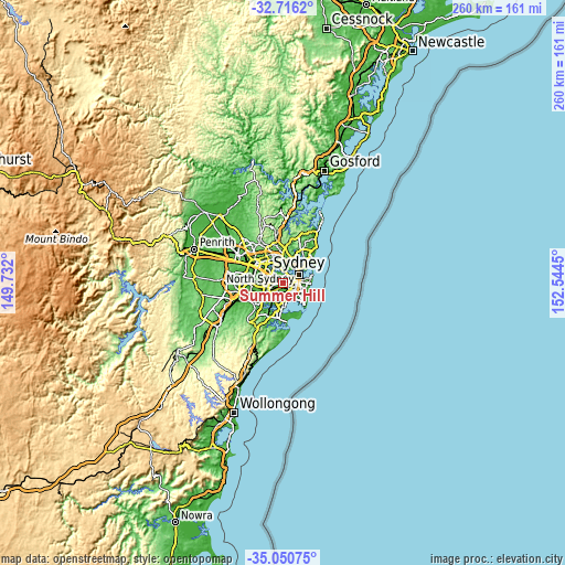 Topographic map of Summer Hill