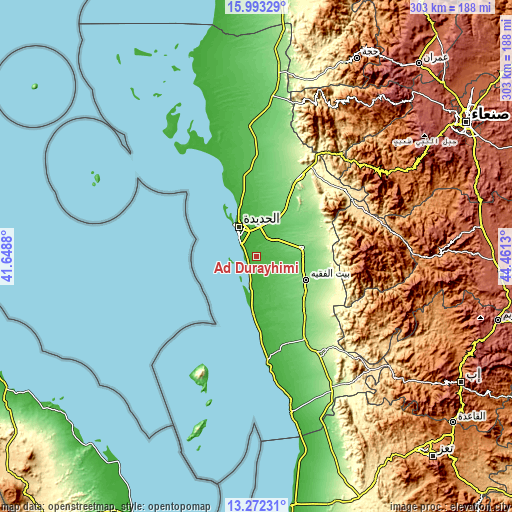 Topographic map of Ad Durayhimī