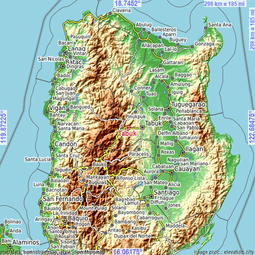 Topographic map of Tabuk