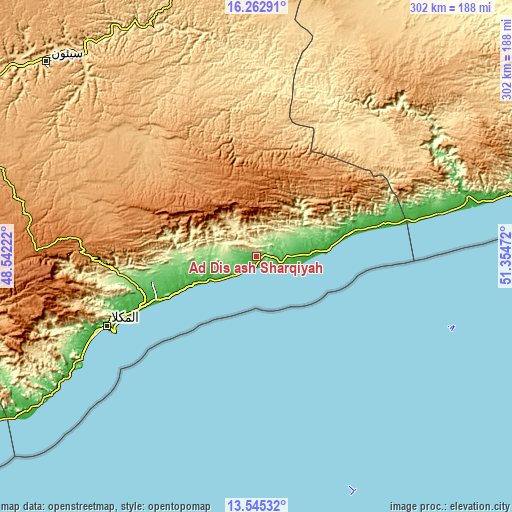 Topographic map of Ad Dīs ash Sharqīyah