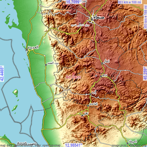 Topographic map of Ad Dann