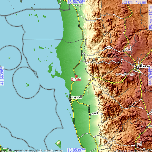 Topographic map of Dhahi