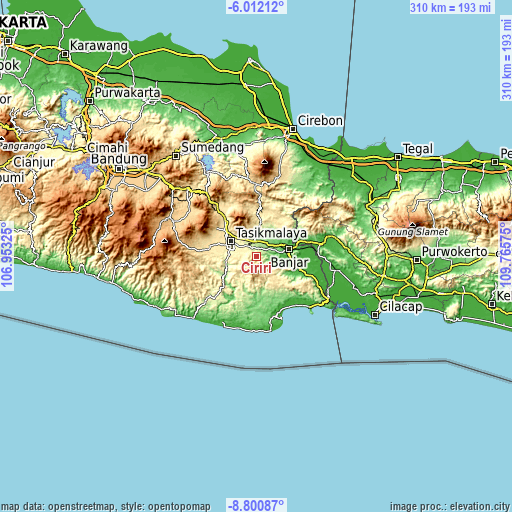 Topographic map of Ciriri