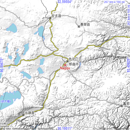 Topographic map of Nagqu