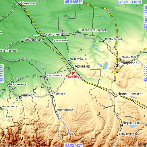 Topographic map of Zavetnyy