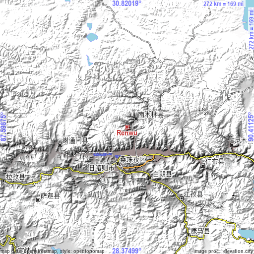Topographic map of Renwu