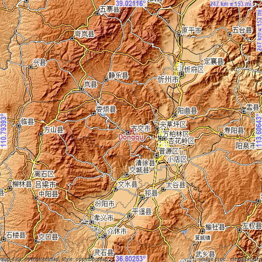 Topographic map of Dongqu