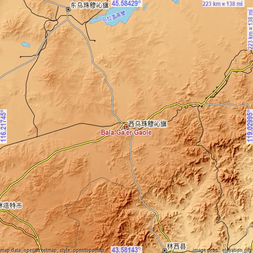 Topographic map of Bala Ga’er Gaole