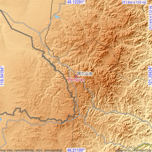 Topographic map of Wenquan