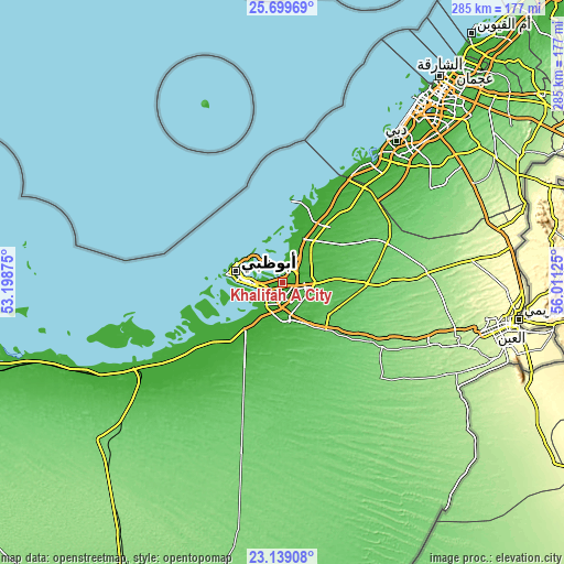Topographic map of Khalifah A City