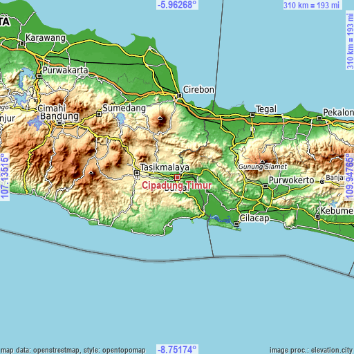 Topographic map of Cipadung Timur