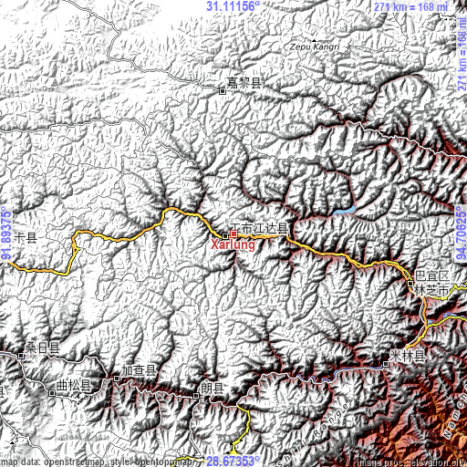Topographic map of Xarlung