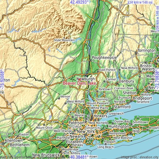 Topographic map of Beaver Dam Lake