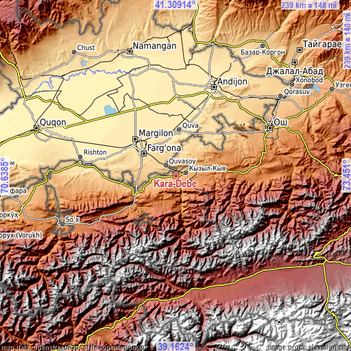 Topographic map of Kara-Dëbë