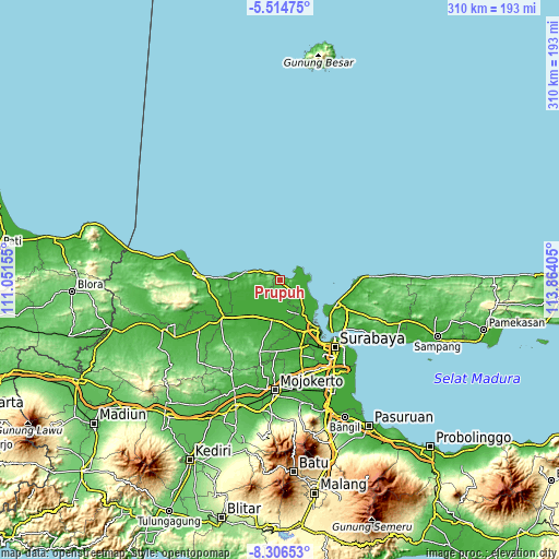 Topographic map of Prupuh