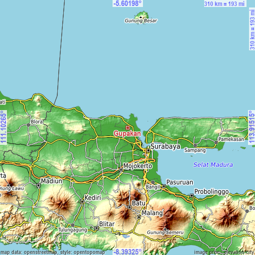 Topographic map of Gupakan