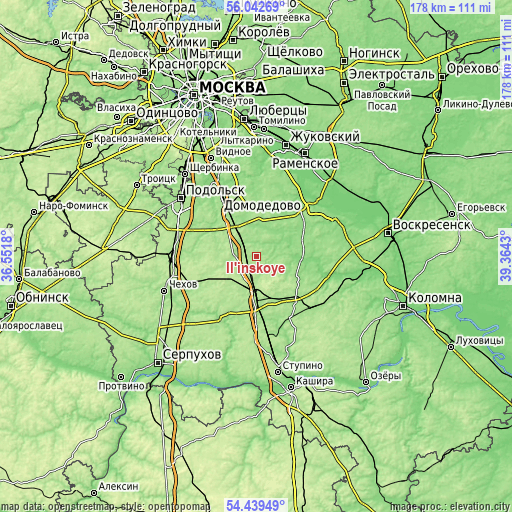 Topographic map of Il’inskoye