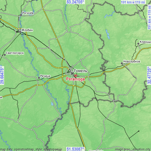 Topographic map of Peramoga