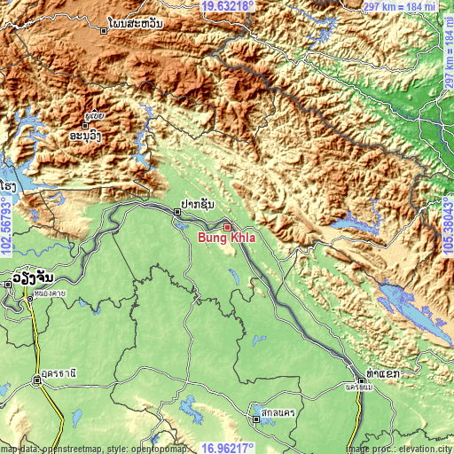 Topographic map of Bung Khla