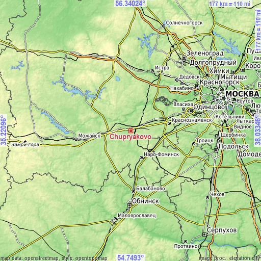 Topographic map of Chupryakovo