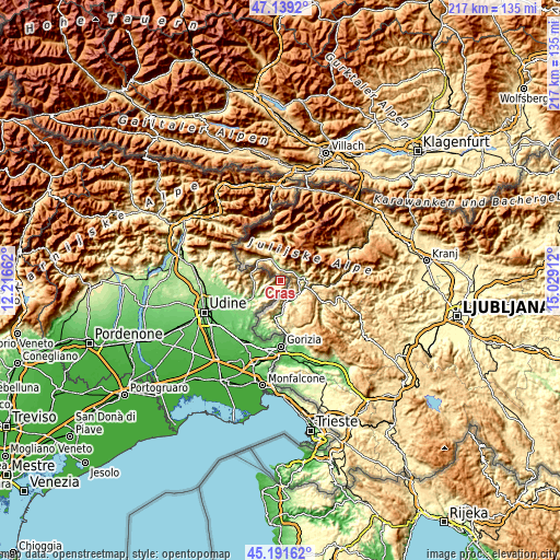 Topographic map of Cras