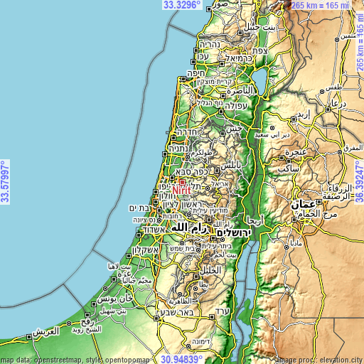 Topographic map of Nirit