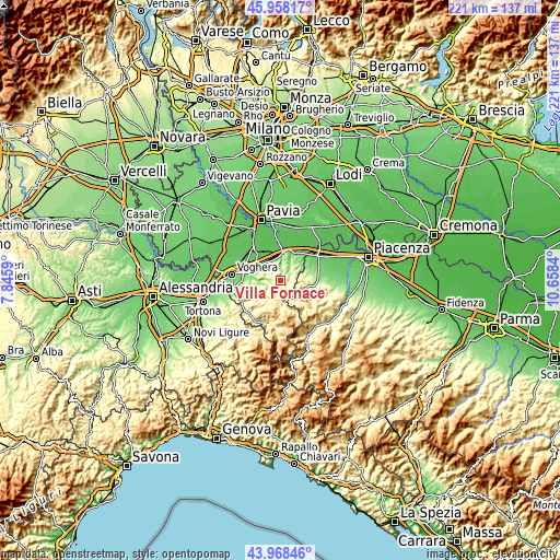 Topographic map of Villa Fornace