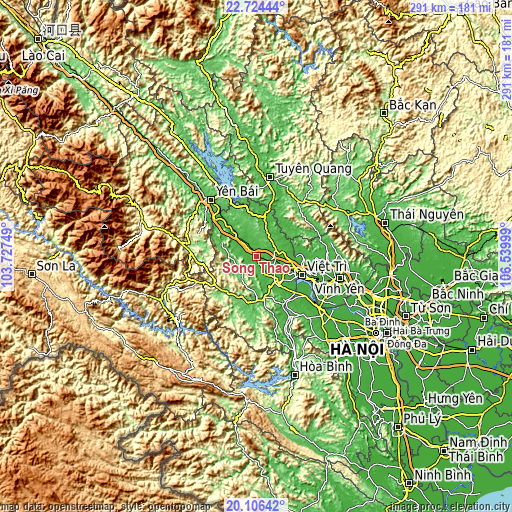 Topographic map of Sông Thao