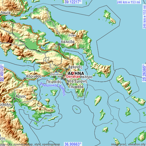 Topographic map of Gérakas