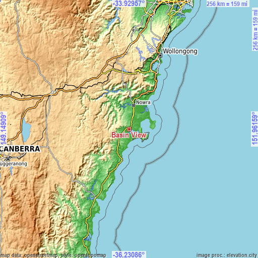 Topographic map of Basin View