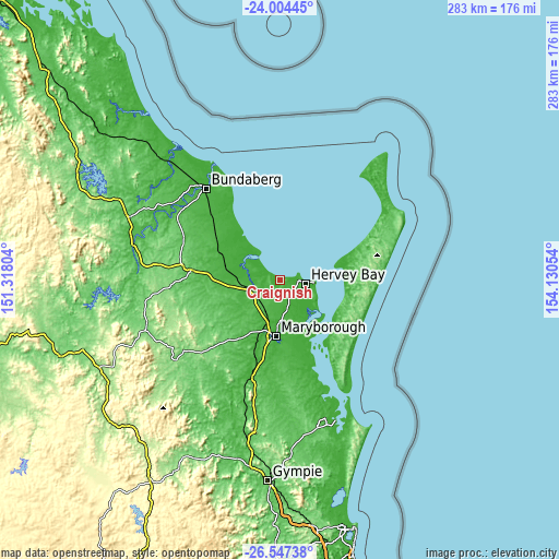 Topographic map of Craignish