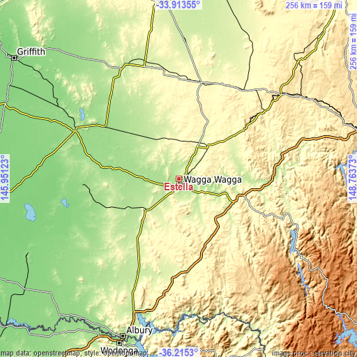 Topographic map of Estella