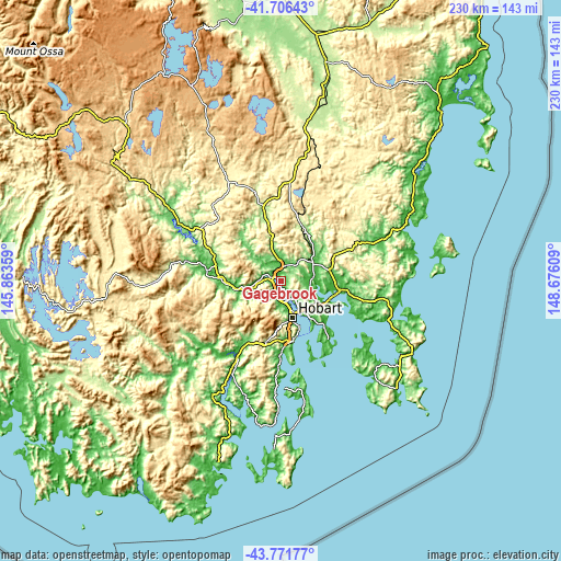 Topographic map of Gagebrook