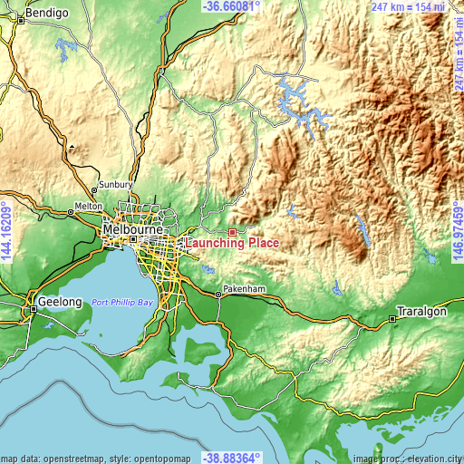 Topographic map of Launching Place