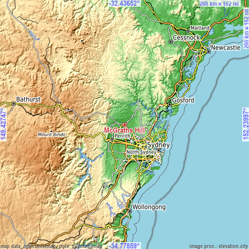 Topographic map of McGraths Hill