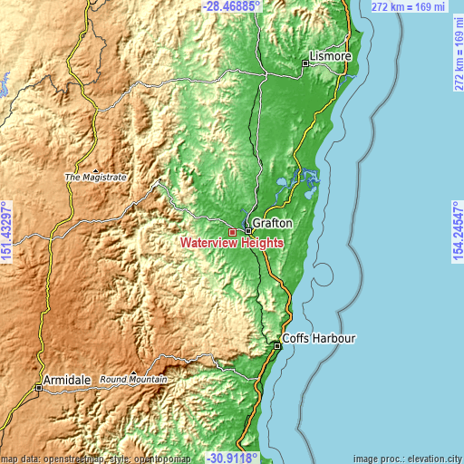 Topographic map of Waterview Heights