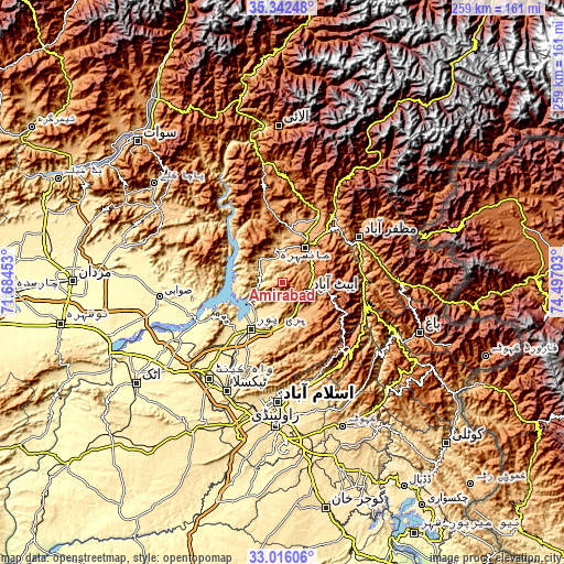 Topographic map of Amirabad