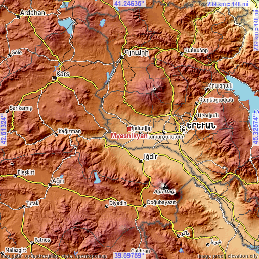 Topographic map of Myasnikyan