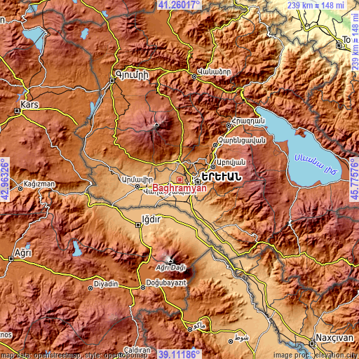 Topographic map of Baghramyan