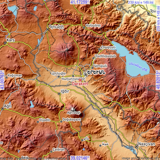 Topographic map of Darakert